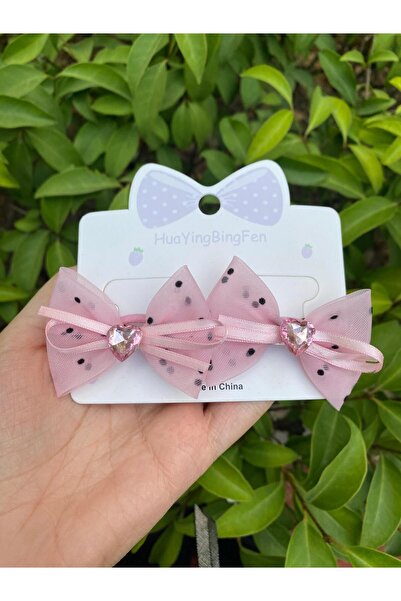 sain jewelry Girl's Heart Stone Bow Model Cotton Elastic School Show Quality Hair Clip
