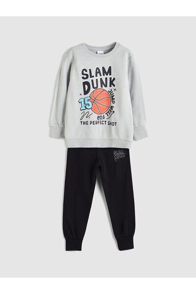 LC Waikiki Lcw Kids Printed Boys' Sweatshirt and Sweatpants Set of 2