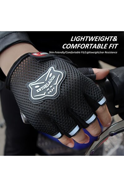 FIXATO Cycling Gloves for Bike and Fitness with Palm Protection, Breathable Material, Universal Size, Black