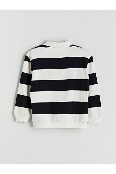 LC Waikiki Lcw Kids Polo Neck Striped Boys' Sweatshirt and Sweatpants