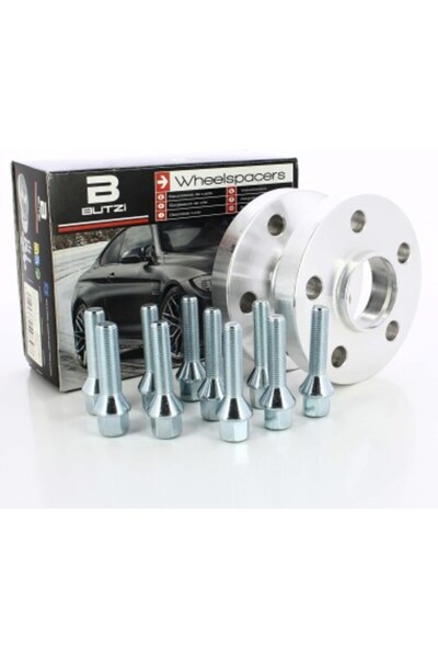 butzi Set of two car wheel spacers 5x112 on 12mm 66.6 plus M14X1.50 bolts for BMW, Mercedes-Benz, MINI