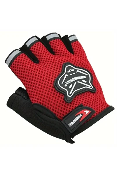 FIXATO Cycling Gloves for Bike and Fitness with Palm Protection, Breathable Material, Universal Size, Red
