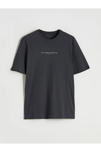 LC Waikiki Crew Neck Printed Combed Cotton Men's T-Shirt