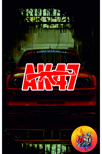 sticker ملصق زجاجي للسيارة والدراجة النارية من Mti Creative AK47 بتصميم Jdm -...