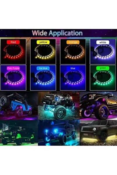 Xenon Bright RGB multicolor undercarriage lighting kit with remote control and 12V phone app, 2x90cm and 2x60cm