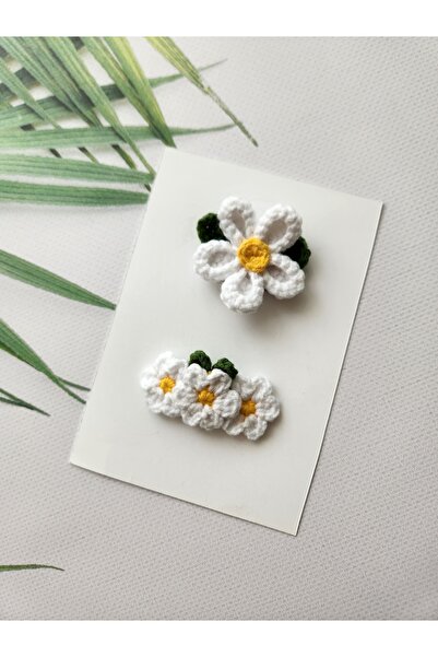 Hand Mother's Since 2024 Daisy Set of 2 Newborn Baby Hair Clips Antiallergic ...