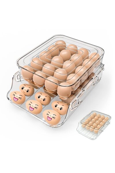 OEM Transparent plastic holder for 40 eggs, on 2 levels, with lid