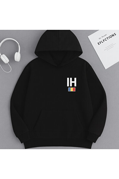 CLASSY.MODA هودي إيانيس هاجي |   شعار IH البسيط وعلم رومانيا |   سويت شيرت لم...