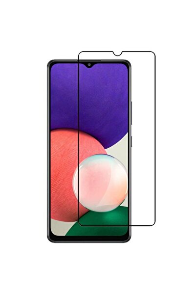 Atlas 5D Πλήρης αυτοκόλλητη μεμβράνη γυαλιού SAMSUNG Galaxy A22 (5G) (Μαύρο) ATX