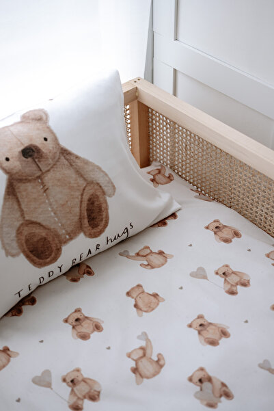 NOU طقم غطاء لحاف مونتيسوري عضوي مع ملاءة على شكل دب (100×200 - 50×70 -90×190...