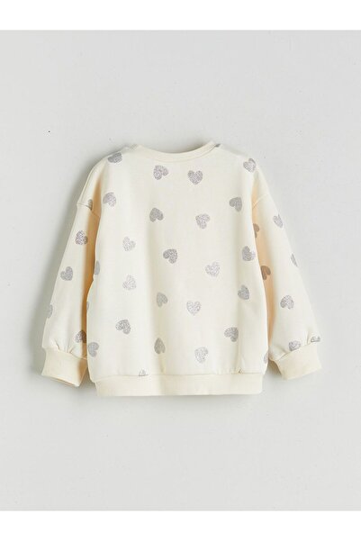 LC Waikiki Lcw Kids Crew Neck Heart Printed Girls' Sweatshirt