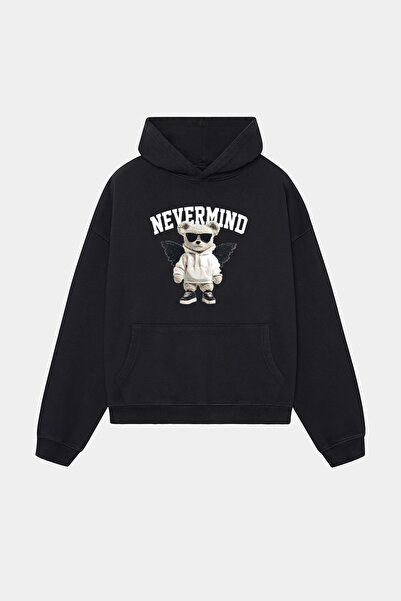 NEVERMIND Μοντέρνο oversized Λευκό με κουκούλα Φούτερ – Συλλογή