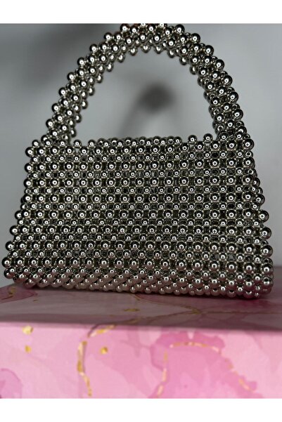 BONİTA Gümüş Boncuklu Özel Gün El Çantası Kadın Ve Kız Çocuk