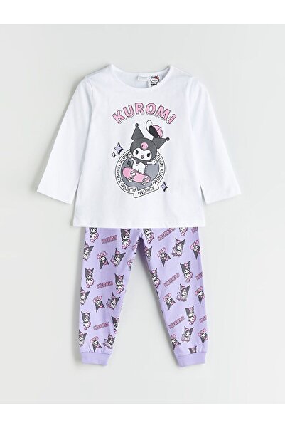 LC Waikiki Σετ παιδικές πιτζάμες LCW Kids Crew Neck Kuromi με στάμπα για κορίτσια