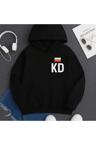 CLASSY.MODA 3 Thread Unisex Hooded Kangaroo Pocket Sweatshirt Kd Bulgaria Flag Printed Hoodie