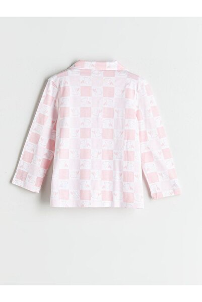 LC Waikiki LCW Kids Gömlek Yaka Baskılı Kız Çocuk Pijama Takımı