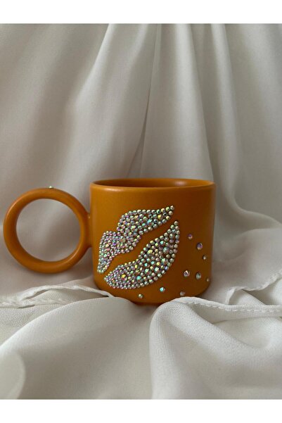 kupacım Özel Tasarım Taş İşlemeli El Yapımı Hediyelik Kupa Bardak