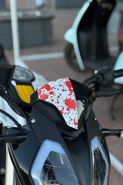 Banxtre Blood Themed Sticker Decal for Head for Benelli 125S and Rks 125S (1 Piece)