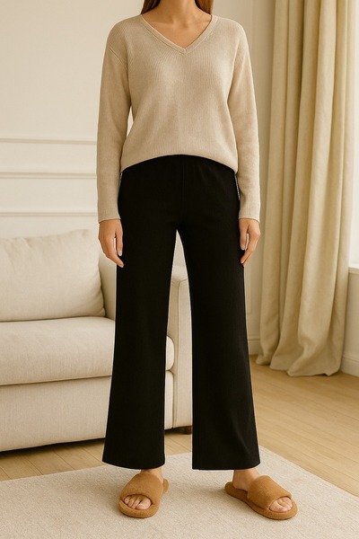 FAMES PİJAMA Winter Pajamas Single Bottom Home Wear