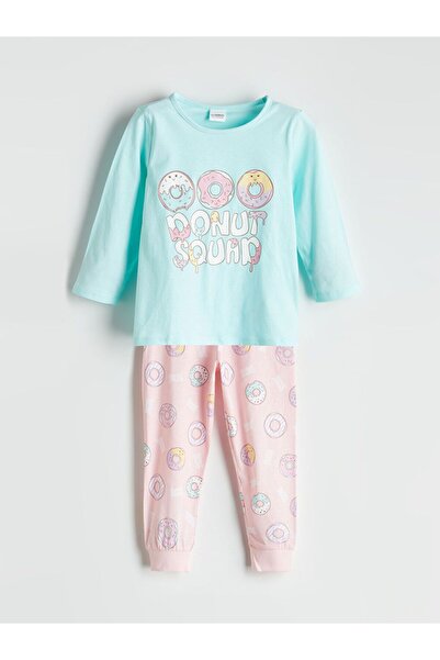 LC Waikiki Lcw Kids Crew Neck Printed Girls' Pajamas Set