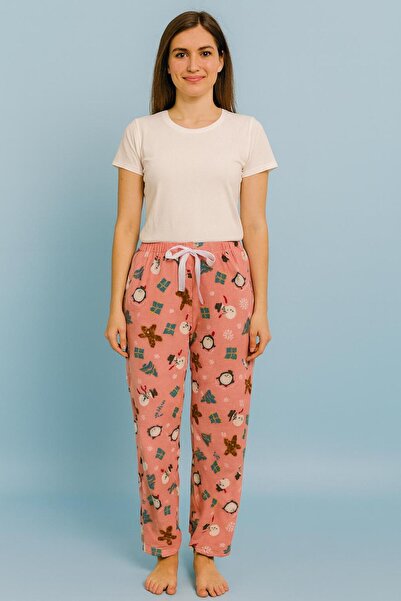 FAMES PİJAMA Winter Women's Fleece Pajama Bottoms