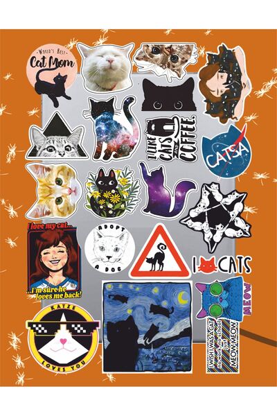 Hediyeni Al مجموعة ملصقات ذات طابع القطط والقطط |   كمبيوتر محمول Ajanda دفتر ملاحظات هاتف لوحي ملصق دفتر ملاحظات مجلة رصاصة
