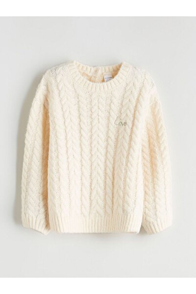 LC Waikiki LCW Kids Bisiklet Yaka Uzun Kollu Kız Çocuk Kazak