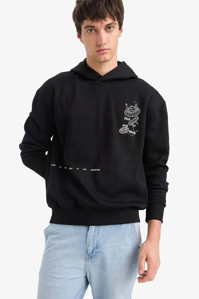 DeFacto Черна мъжка суитшърт E9295AX/BK81