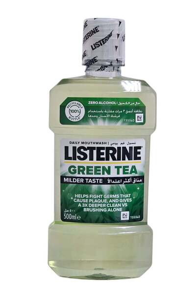 Listerine غسول فم يومي بالشاي الأخضر خالي من الكحول 500 مل