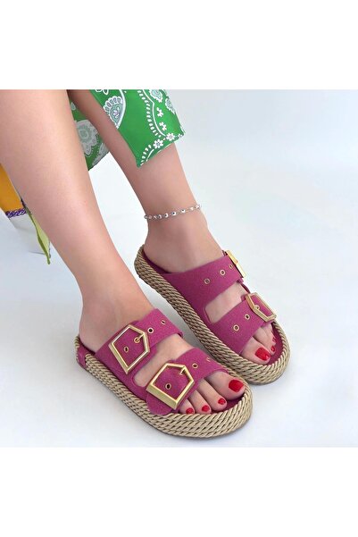 FTT SHOPPING MARKET Loera Pemba Nubuck Double Buckle Slippers