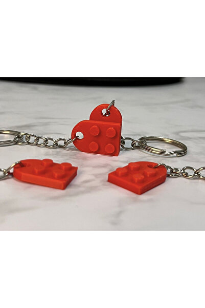 HobiHub Lego Keychain with a Heart Together - 2 Piece Set |   Gift & Bag Orna...