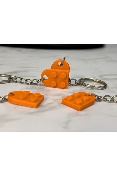 HobiHub Lego Keychain with a Heart Together - 2 Piece Set |   Gift & Bag Ornament
