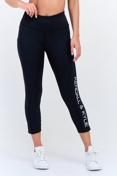 Kendall + Kylie Women Sportswear Fit Yoga Leggings, Black