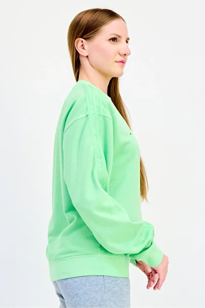 adidas Women Sportswear Fit Long Sleeve Outdoor Sweatshirt, Mint Green