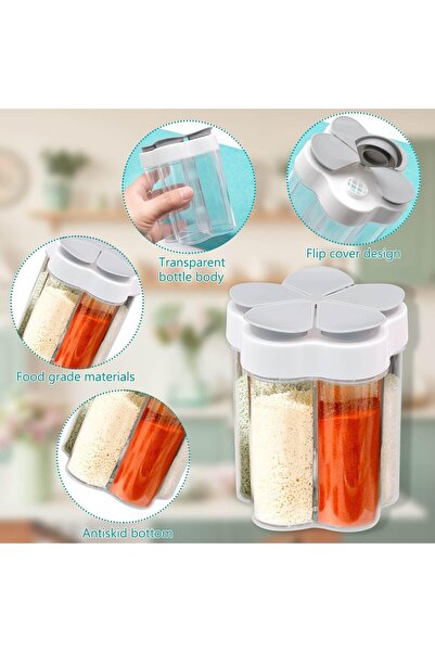 erorex Spice Jars,5 1 Clear Plastic Seasoning Containers,Multipurpose Airtight Condiment Bottle