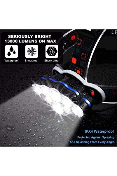 erorex Portable 8 LED Mini Headlamp Working Lamp Waterproof Flashlight Powered By 18650 Battery Nighttime