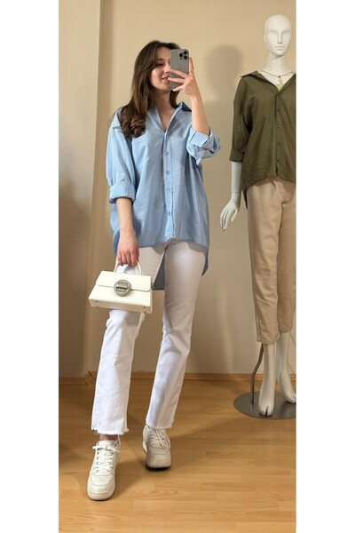 Eda Başak Atelier Oversize Draped Cotton Shirt