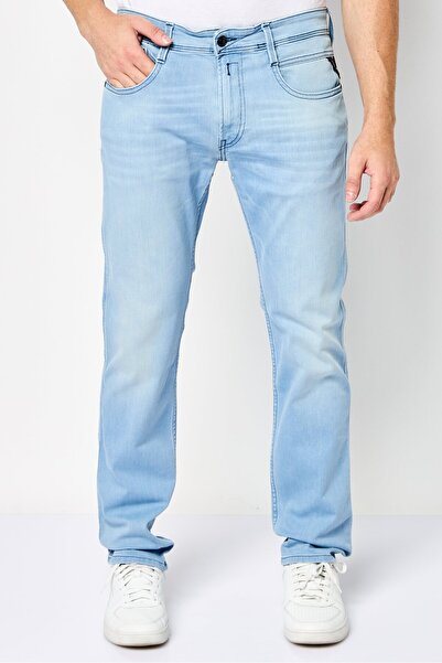Replay Men Slim Fit Washed Stretchable Denim, Light Blue