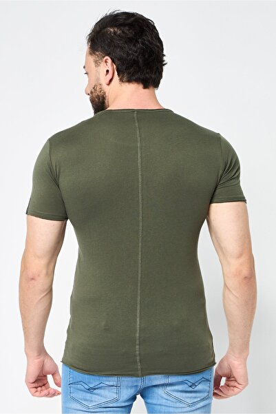 Replay Men Crew Neck Short Sleeves Solid T-Shirt, Dark Olive