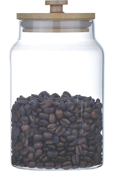 erorex Borosilicate Round Glass Jar With Airtight Lid, See Through Glass Canister. (1000Ml Square)