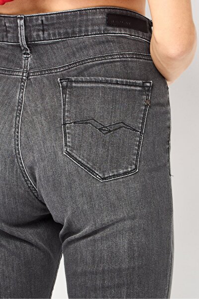 Replay Women Skinny Fit Washed Stretchable Jeans, Light Grey
