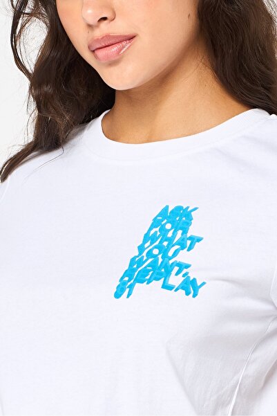 Replay Women Round Neck Short Sleeves Brand Logo T-Shirt, White