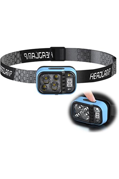 erorex Rechargeable Head Torch Super Bright LED Headlamp Motion Sensor 4 Modes Waterproof Headlight