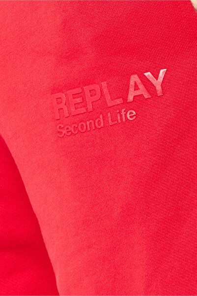 Replay Men Regular Fit Brand Logo Basic Shorts, Red