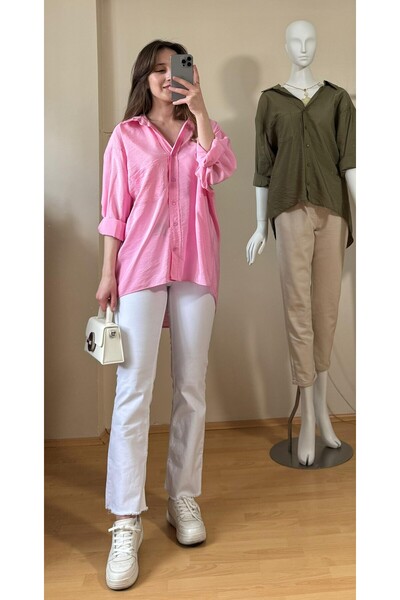Eda Başak Atelier Oversize Draped Cotton Shirt