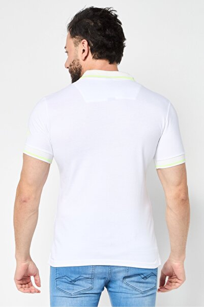 Replay Men Regular Fit Solid Short Sleeve Polo Shirt, Off-White