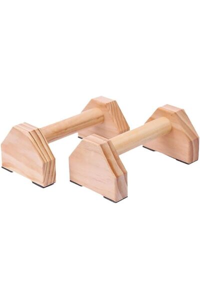 erorex Wood Pushup Bars Non slip Base Wooden Parallettes Bars Planks Workout Fitness Equipment Men Women