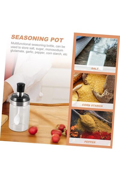 erorex Glass Spice Jars With Spoon Cover For Kitchen,Spice Organizer And Condiment Pots