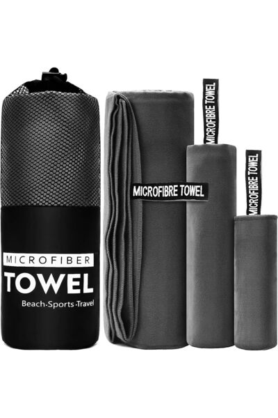 erorex Quick Dry Towel 3 Size Pack Lightweight Microfiber Travel Towels w/Bag 30x30cm 40x60cm 60x122cm