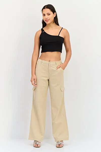 Don't Call Me Jennyfer Women Asymmetrical Neckline Sleeveless Textured Crop Top, Black
